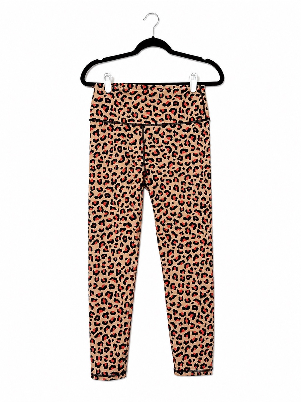 Women’s Leopard Print Leggings - Tan/Black/Pink